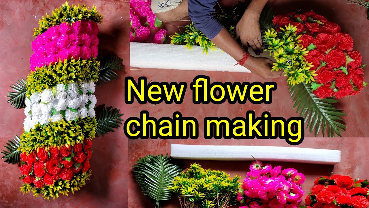 New flower chain making | Learn to make flower chain | new flower decoration ideas