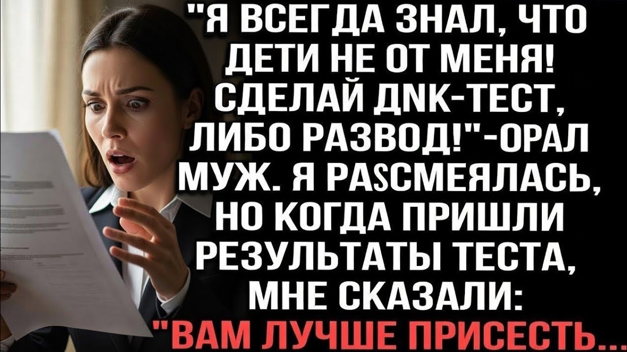 Муж орал: «Дети не мои! ДНК или развод!» Я смеялась, пока врач не сказал: «Вам лучше присесть...»