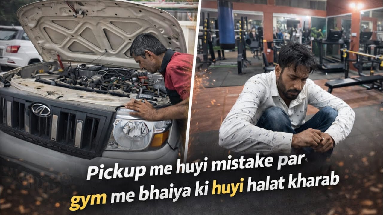 Pickup me huyi mistake😔par gym me bhaiya ki huyi  halat kharab😅😂#pickup #gym #youtube #jaipur #car 