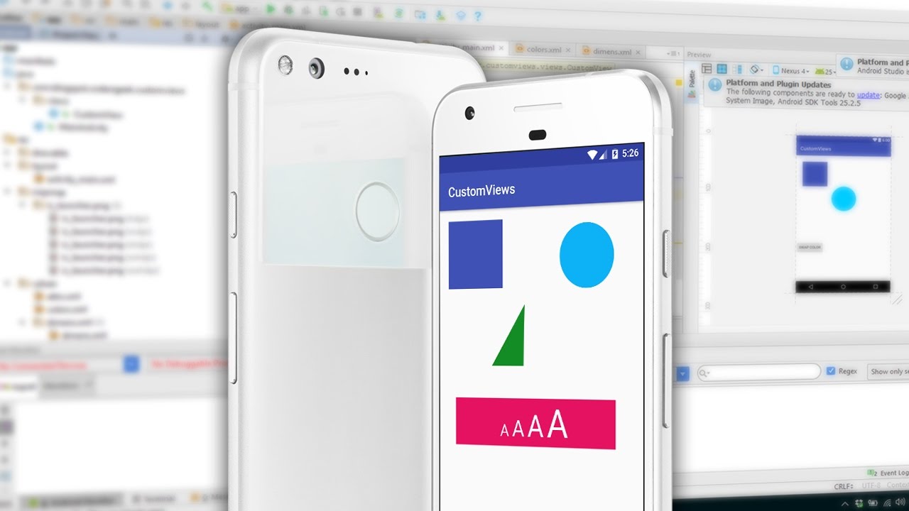 Android Custom View Tutorial - Shapes, Images and Custom Attributes - part 1