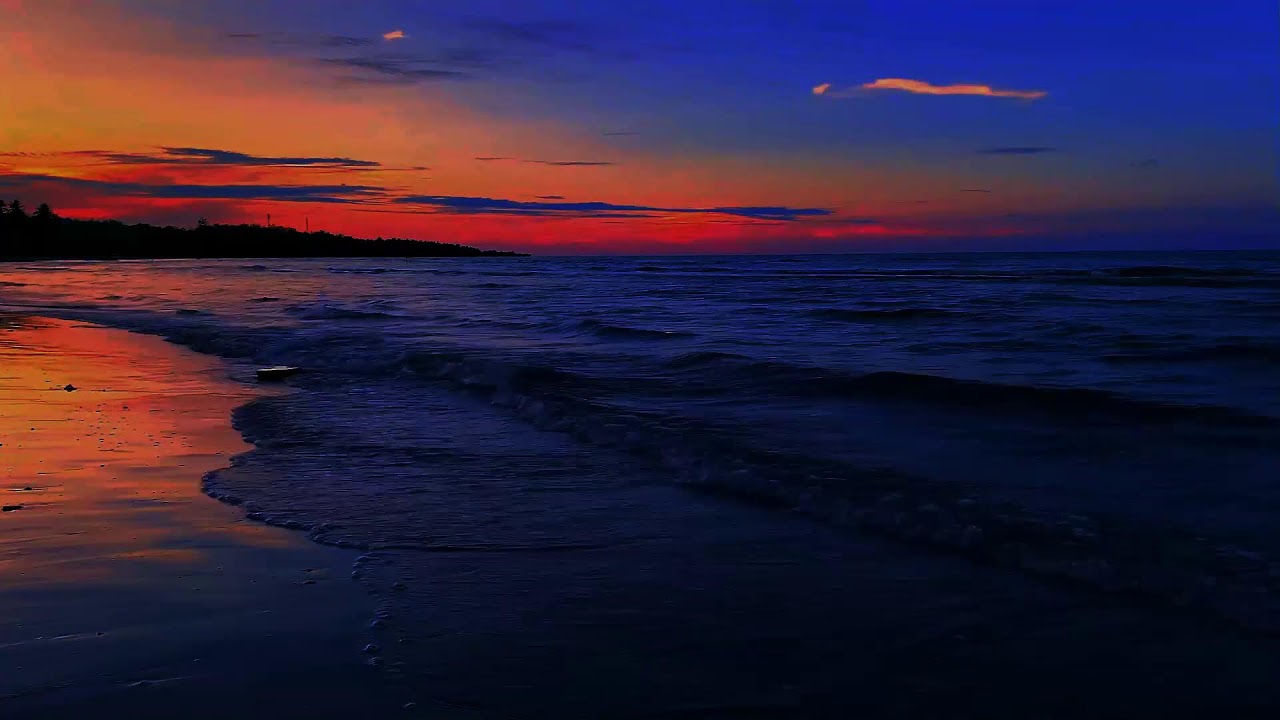Sleep Background Sound | Calm Night Ocean Waves
