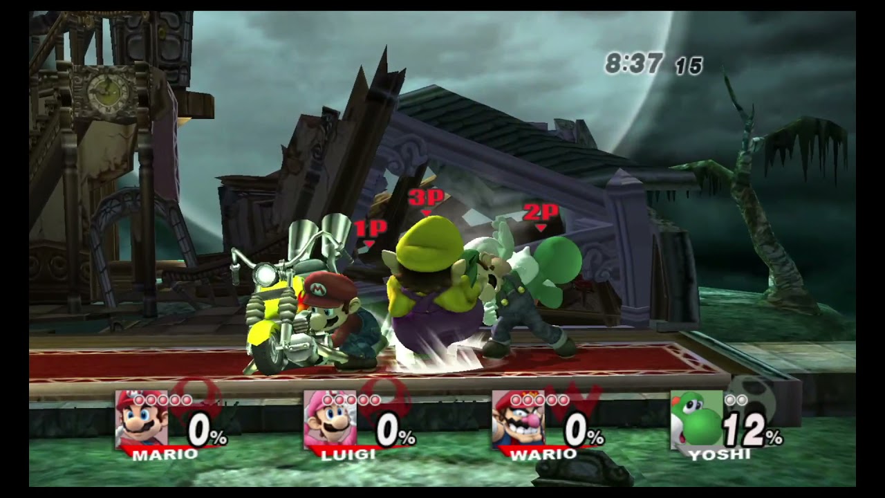SSBB TAS Mario, Luigi, & Wario Vs Yoshi