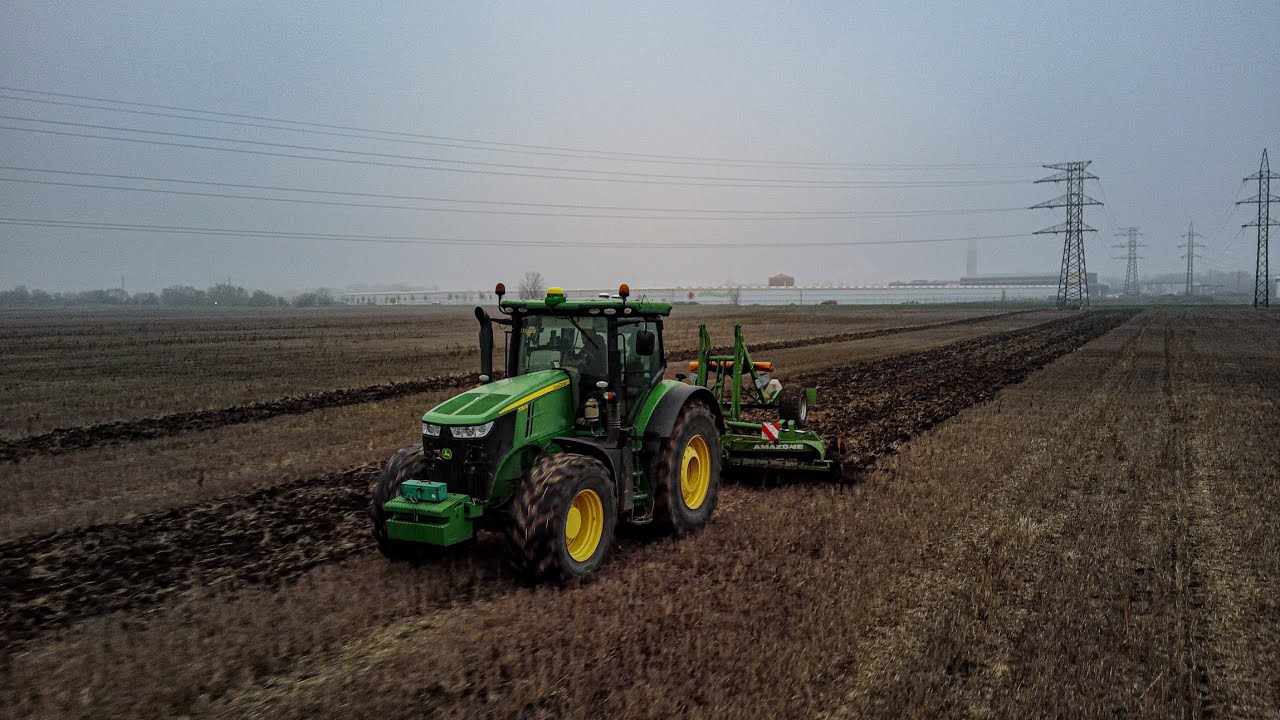 Podmietka/John Deere 7250R/Diskový podmietač AMAZONE
