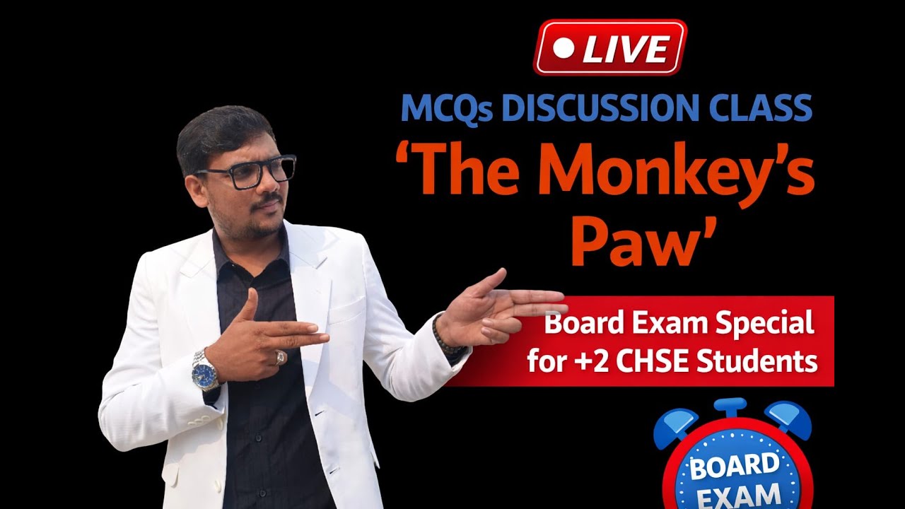 LIVE MCQs Discussion 🔴 The Monkey’s Paw | +2 CHSE English Board Exam Special 2026 | Jitendra Sir