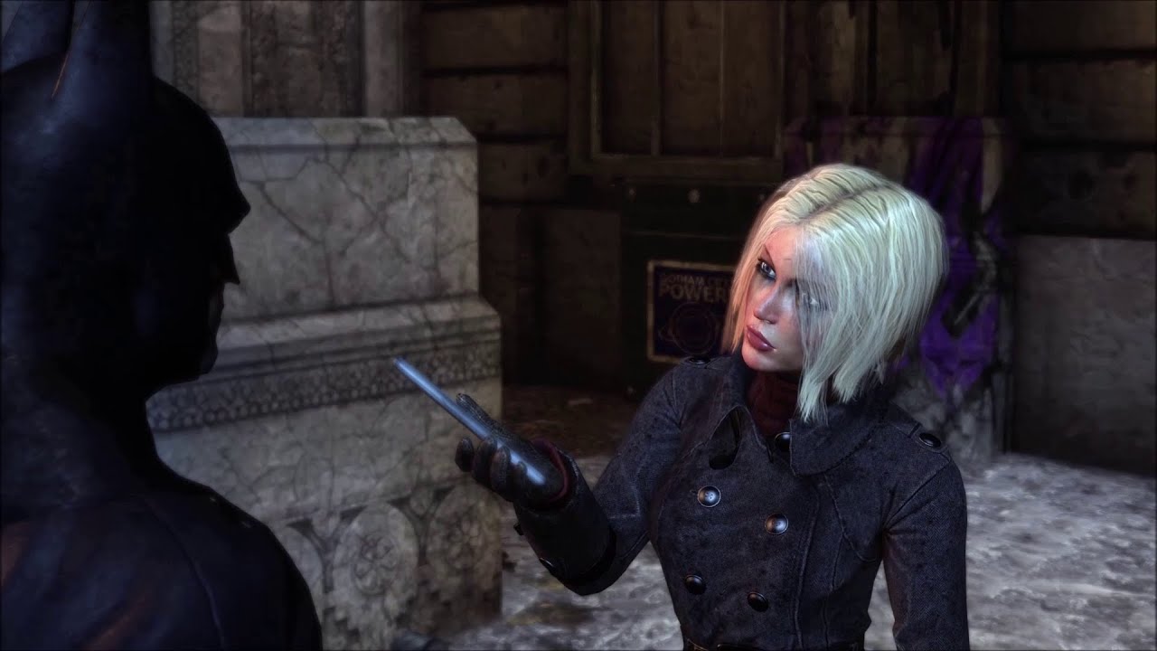 Batman: Arkham City - Vicki Vale tries to get a scoop from a fed up Batman