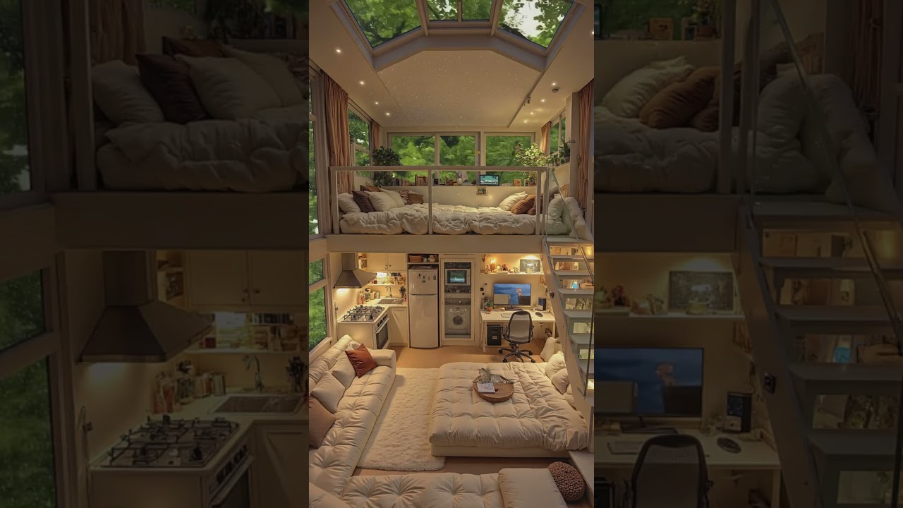 See Inside The Coolest Small Home Ever! #ViralShorts #AIApartment #RelaxingVibes