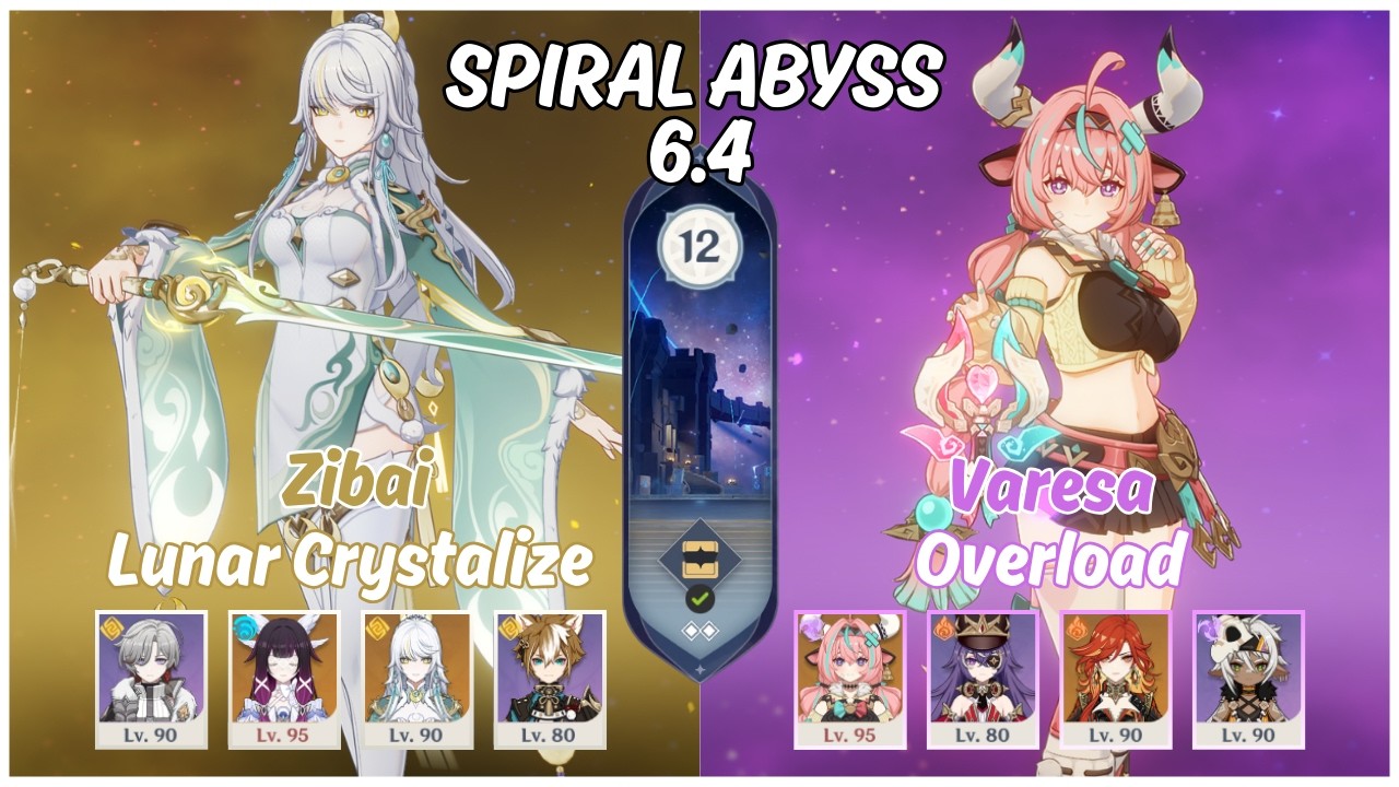 C0 Zibai Lunar Crystalize & C0 Varesa Overload | Spiral Abyss 6.4 | Genshin Impact