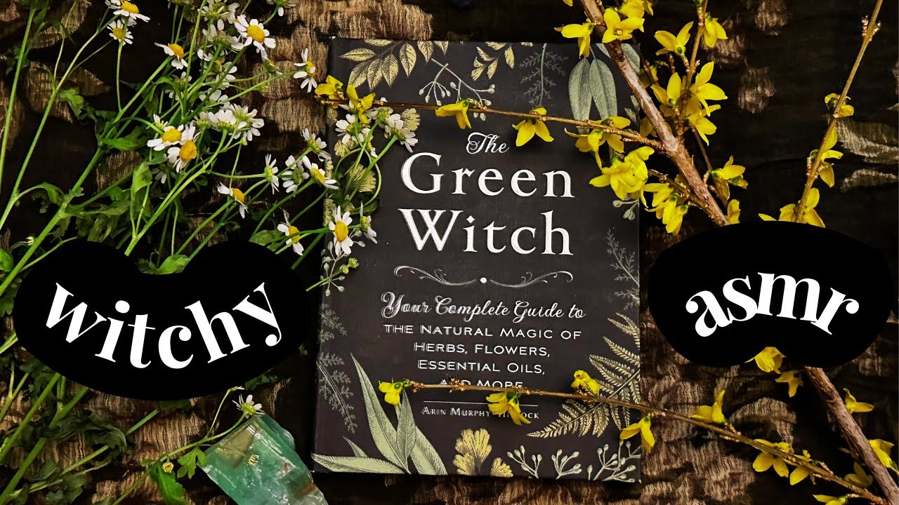 Learning the Green Witch's Ways 💚🌿🍃 ASMR Soft-spoken review, page turning, tracing, tapping
