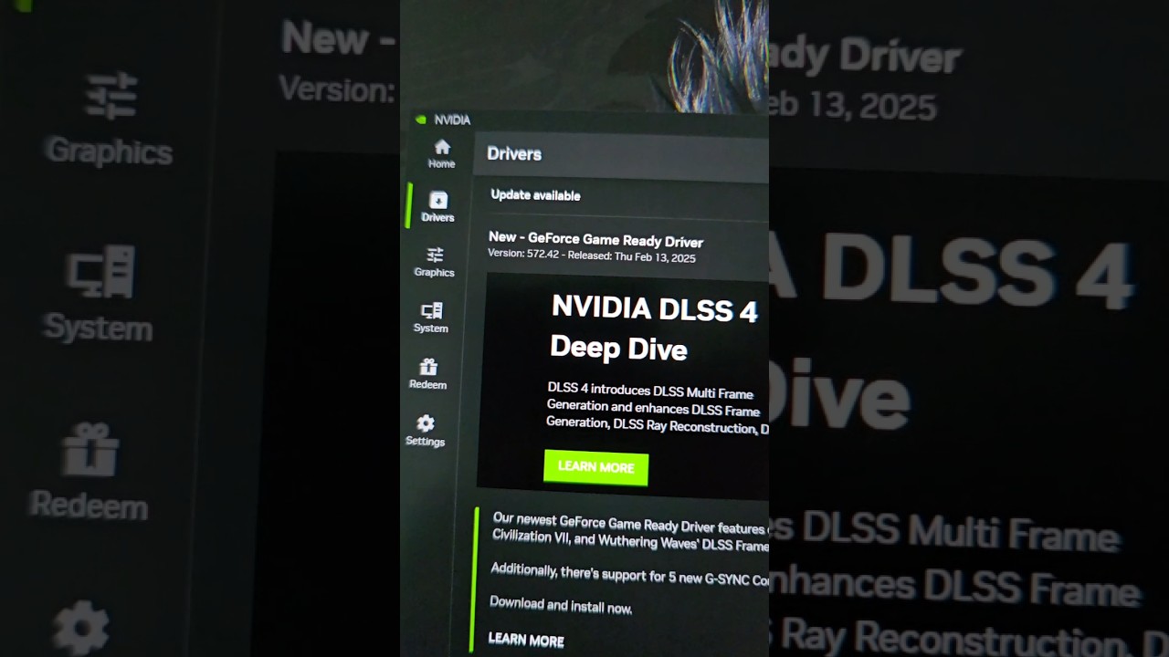 New Update Nvidia Drivers DLSS 4 #nvidia #dlss4