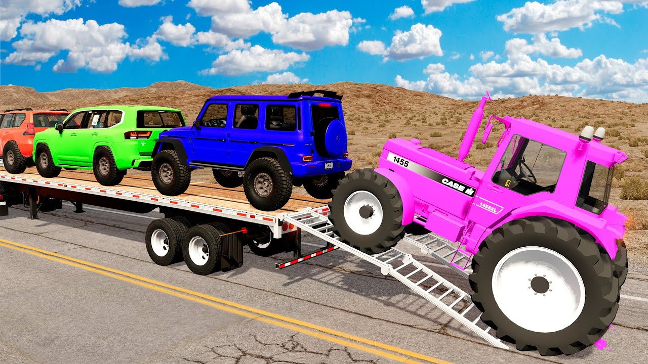 Грузовик-платформа Маккуин | Транспортировка на грузовике - Яма против легкового автомобиля #106 ...