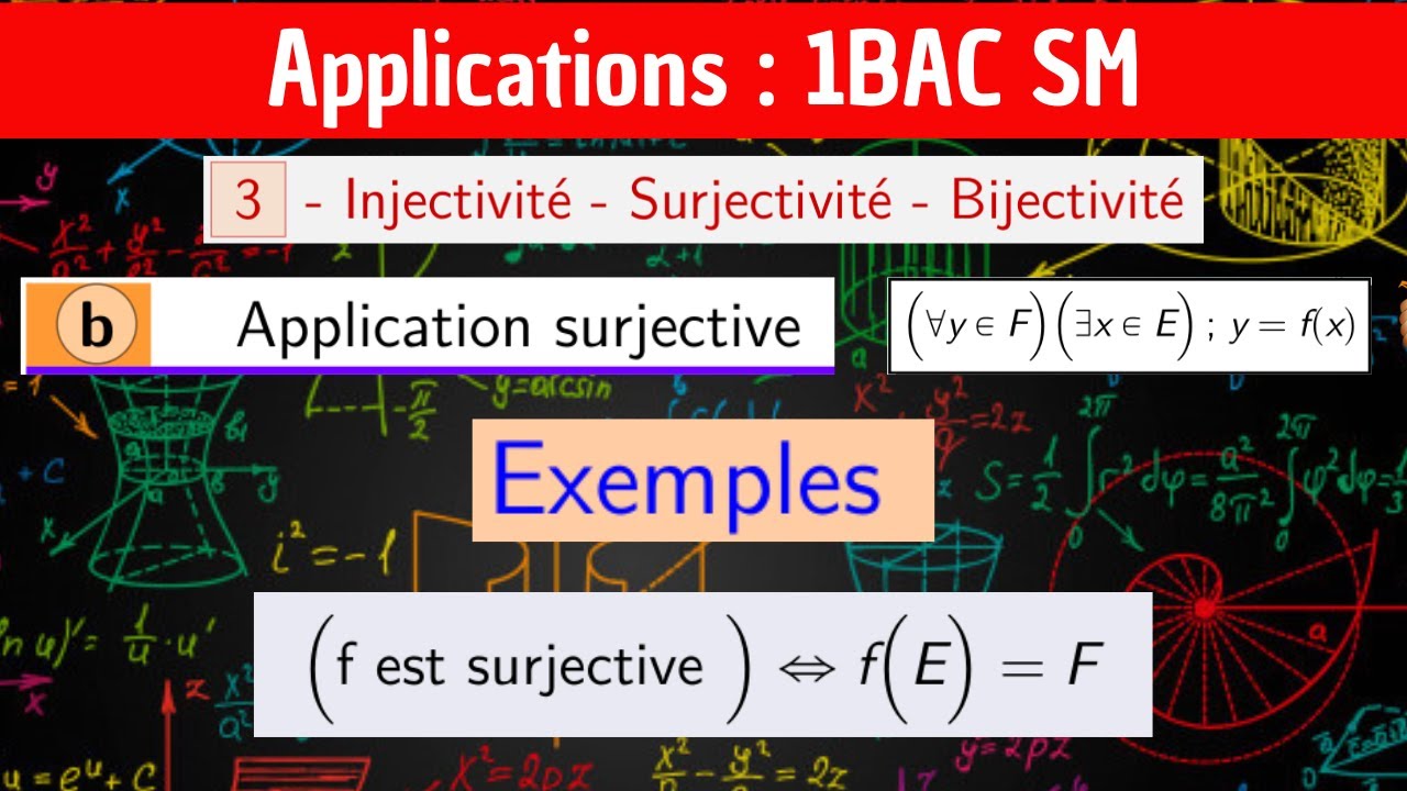 Application surjective,  surjectivité — Les applications — 1 BAC SM