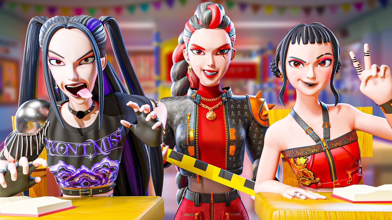 HUNTRIX MALVADAS EN LA ESCUELA! Kpop Demon Hunters