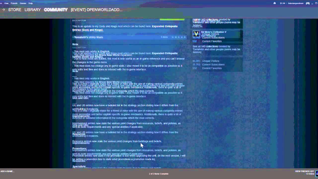 CIv 5 BNW User Interface Improvements Mod Collection