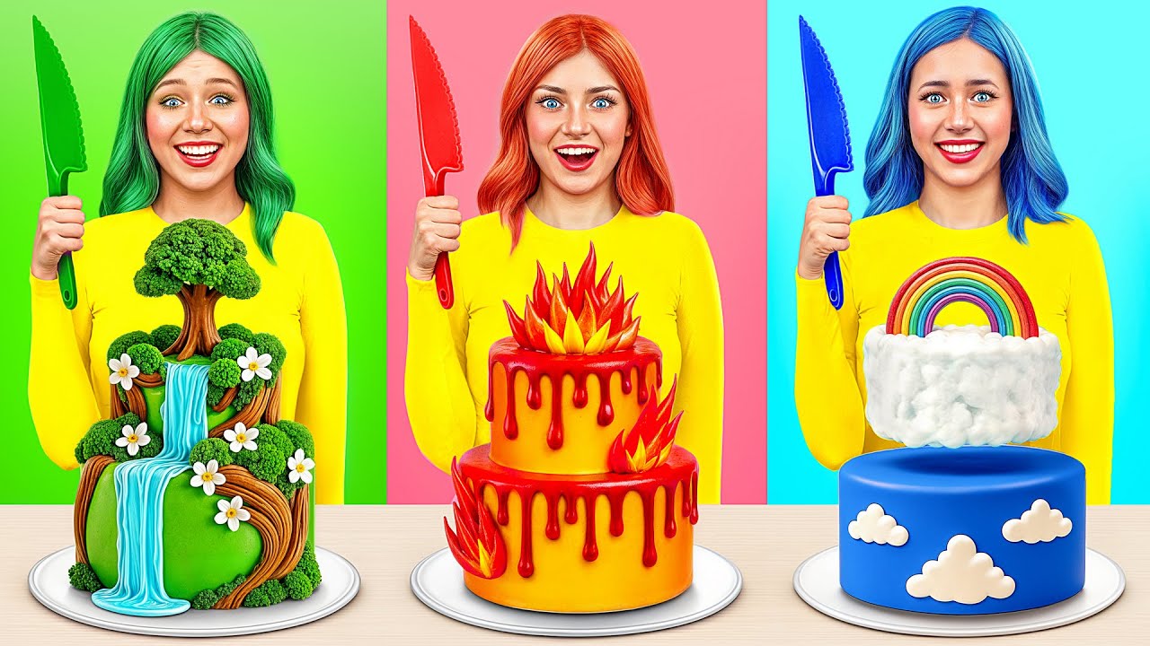 Кулинарный Челлендж с 4 Стихиями | Девушка &ndash; Огонь, Вода, Воздух и Земля с Multi DO Girls