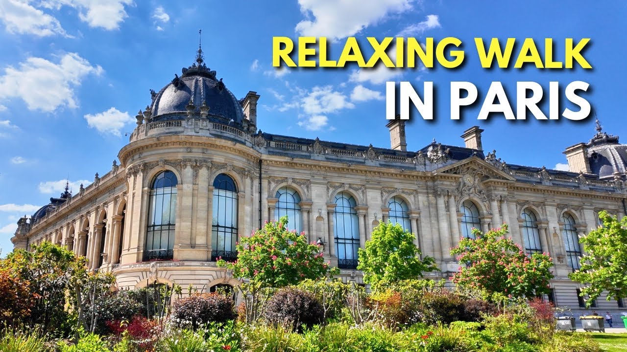 Paris Walk from Petit Palais to Arc de Triomphe | Relaxing 4K City Walk