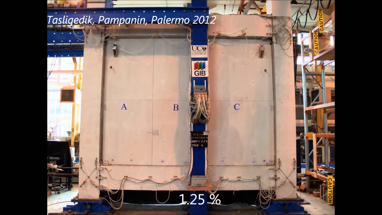 Seismic Testing: Plasterboard partition, perimeter relief and free joint'