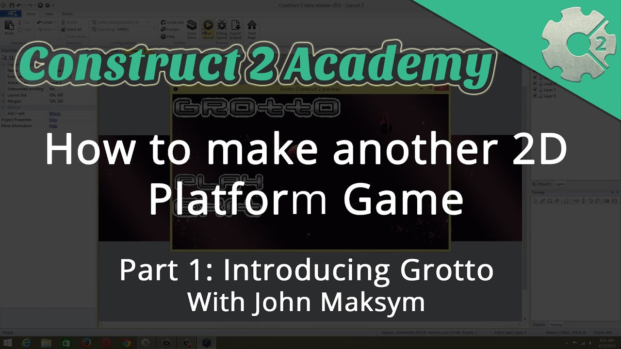How to make another 2D Platform Game Part 1: Introducing Grotto - with John Maksym
