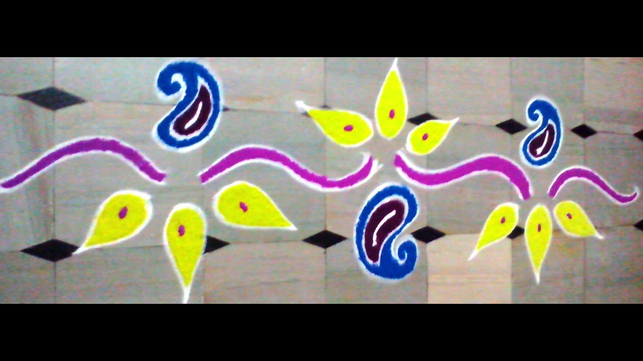 Leaf design border rangoli for all occasions