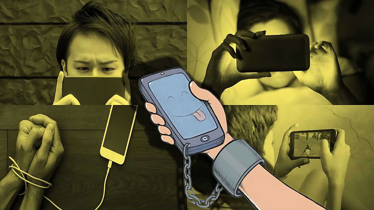 A boy is heavily reliant on his mobile phone