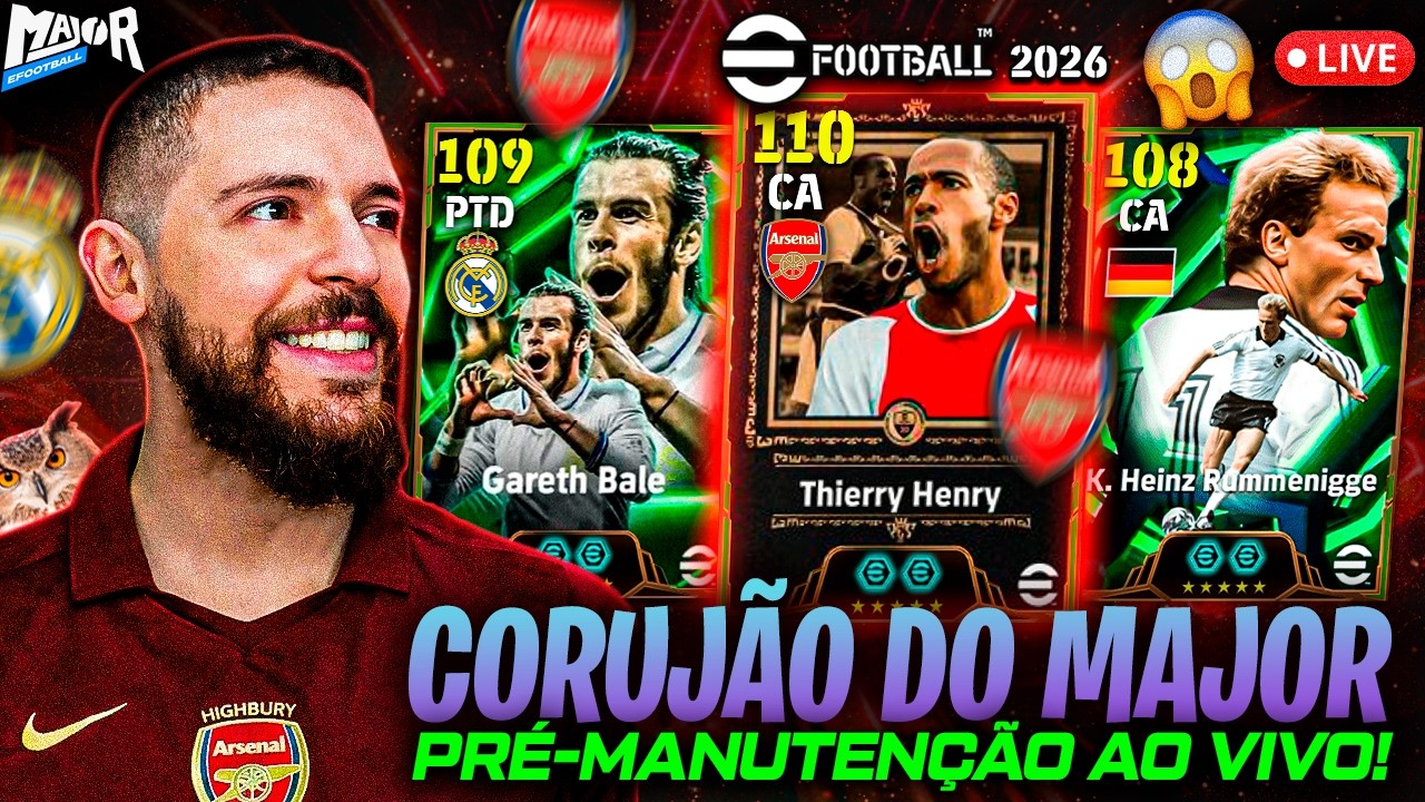 🔥 CORUJÃO com MaJor – Madrugada Insana de Builds + Reagindo AO VIVO às Novidades do eFootball 2026!