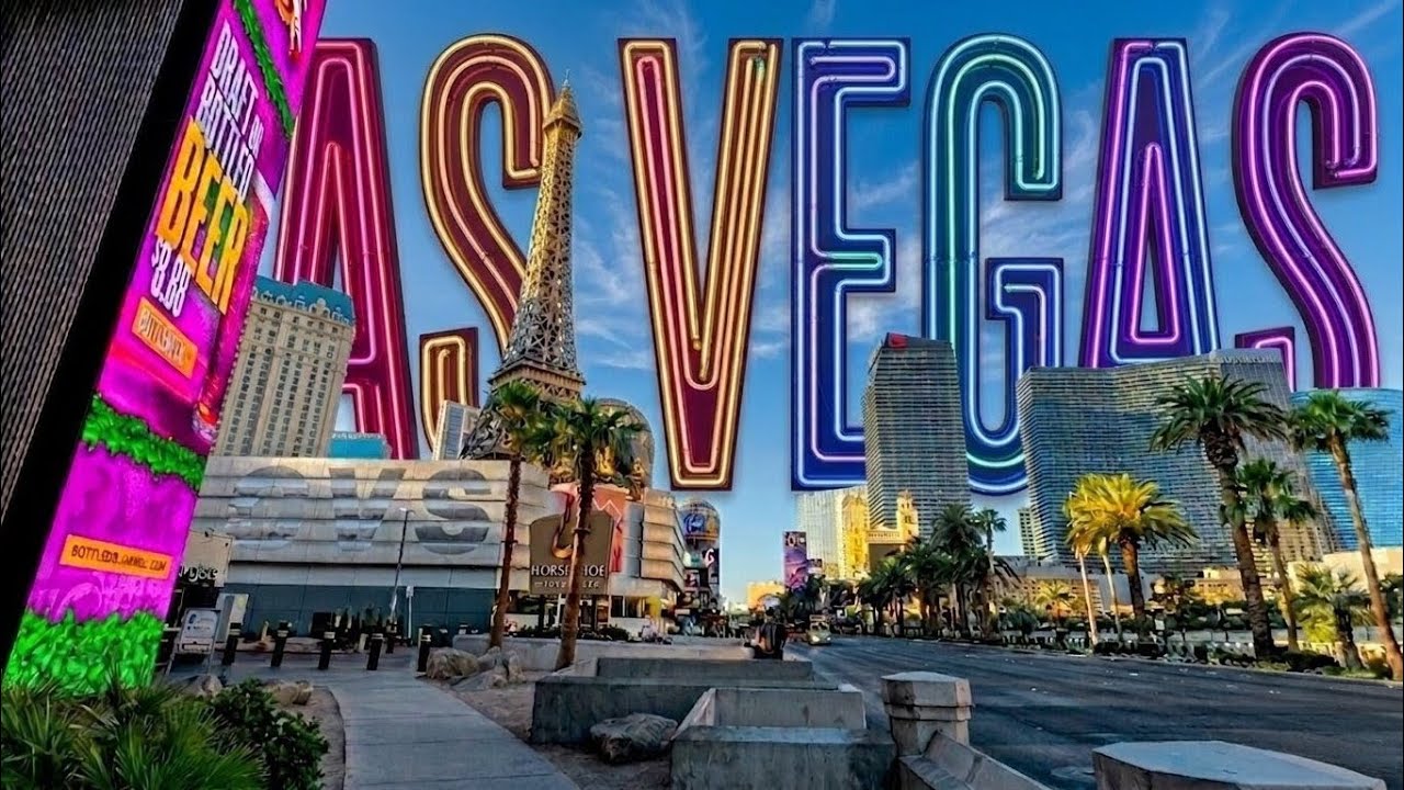 Las Vegas Strip 7 AM Walking Tour: No Talking, No Music (4K)