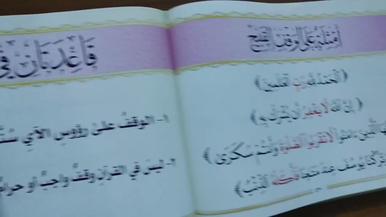 جۆرەکانی وەستان لەخوێندنەوەی قورئانی پیرۆز/. انواع الوقف في تلاوة القرءان الكريم / (ماموستا/سهام علي