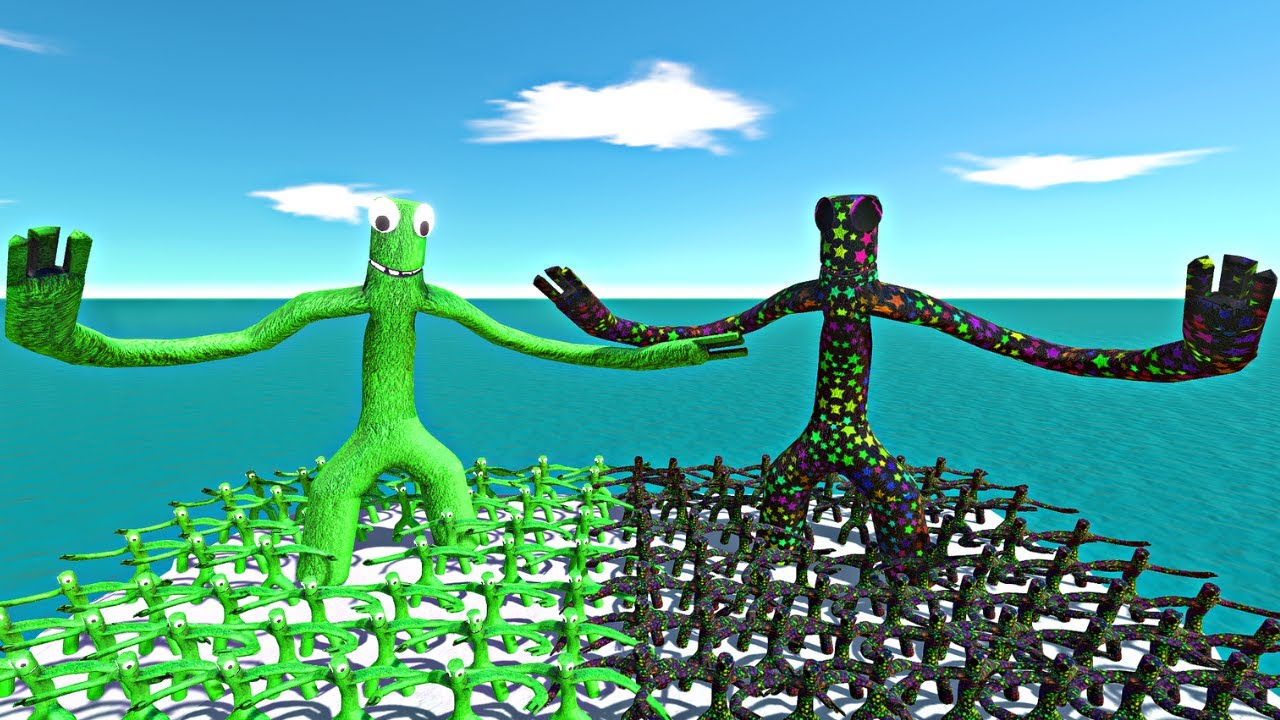 Rainbow Friends Green vs Star Itself - Animal Revolt Battle Simulator