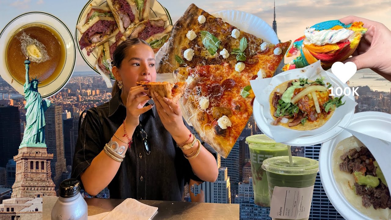 Comiendo en los lugares MÁS VIRALES de Nueva York por una semana 🗽🍕🌭NYC FOOD TOUR 