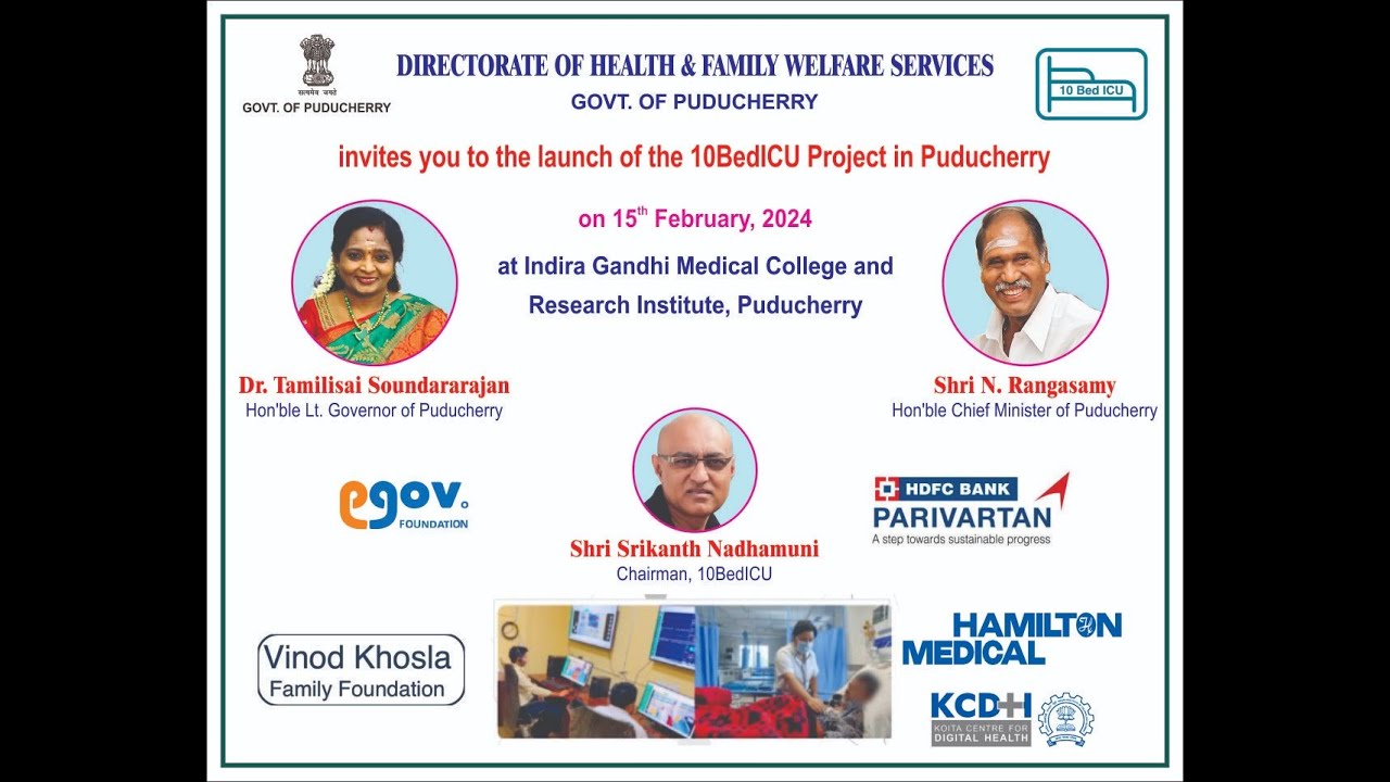 10BedICU: Puducherry Launch by Lt Governor and CM