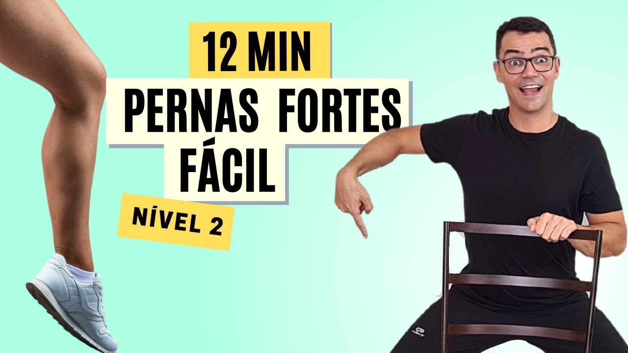Treino FÁCIL para FORTALECER as PERNAS, COXAS e GLÚTEOS | Nível 2 | Exercícios para Idosos