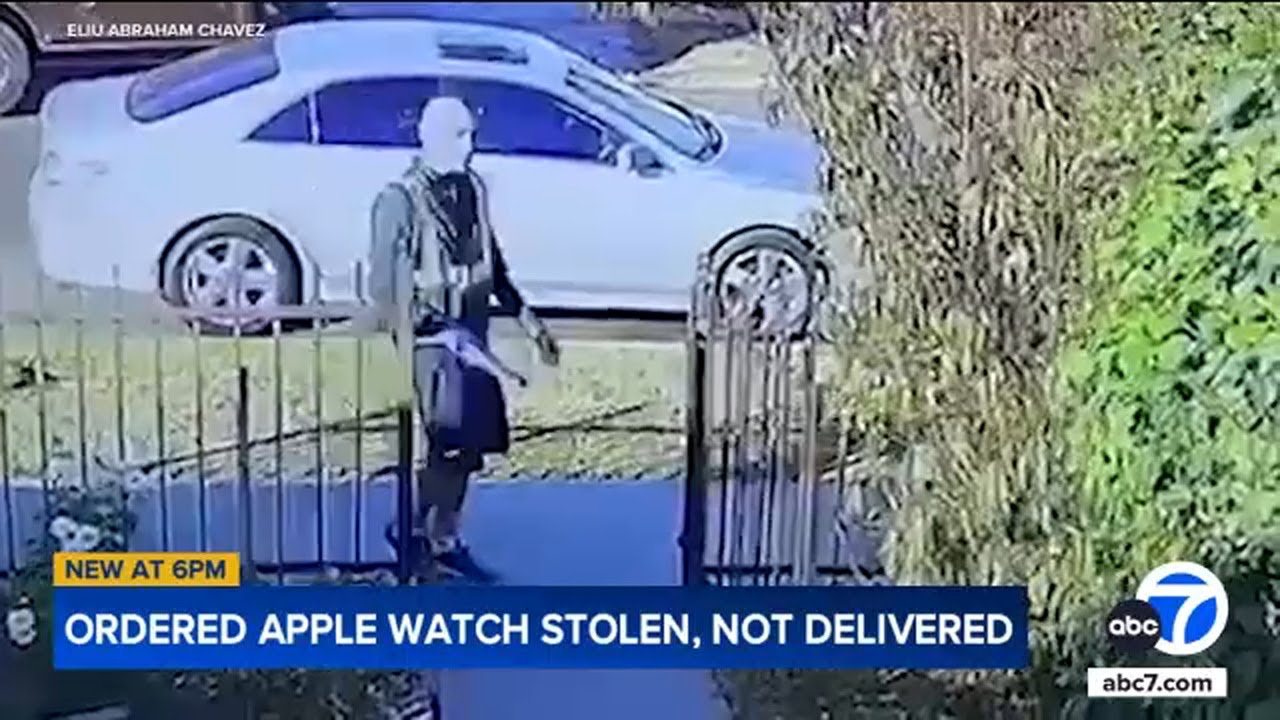 UPS driver appears to open package, steal Apple Watch in front of LA home