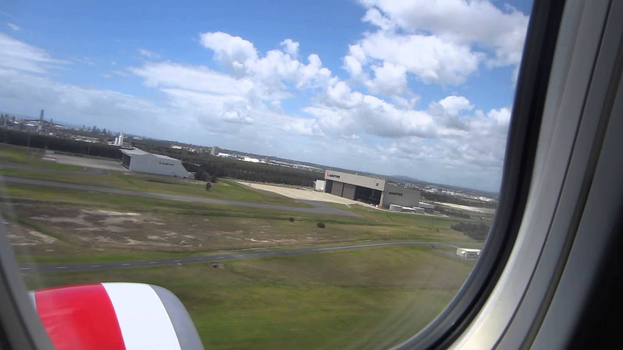Brisbane Airport Taxi and Take Off Inside Plane
