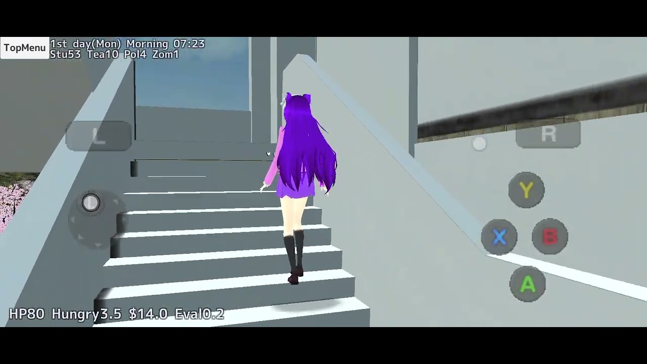 ✨💖Hello everyone Let's go to the School in School Girls simulator I'm take this apple 🍇💟
