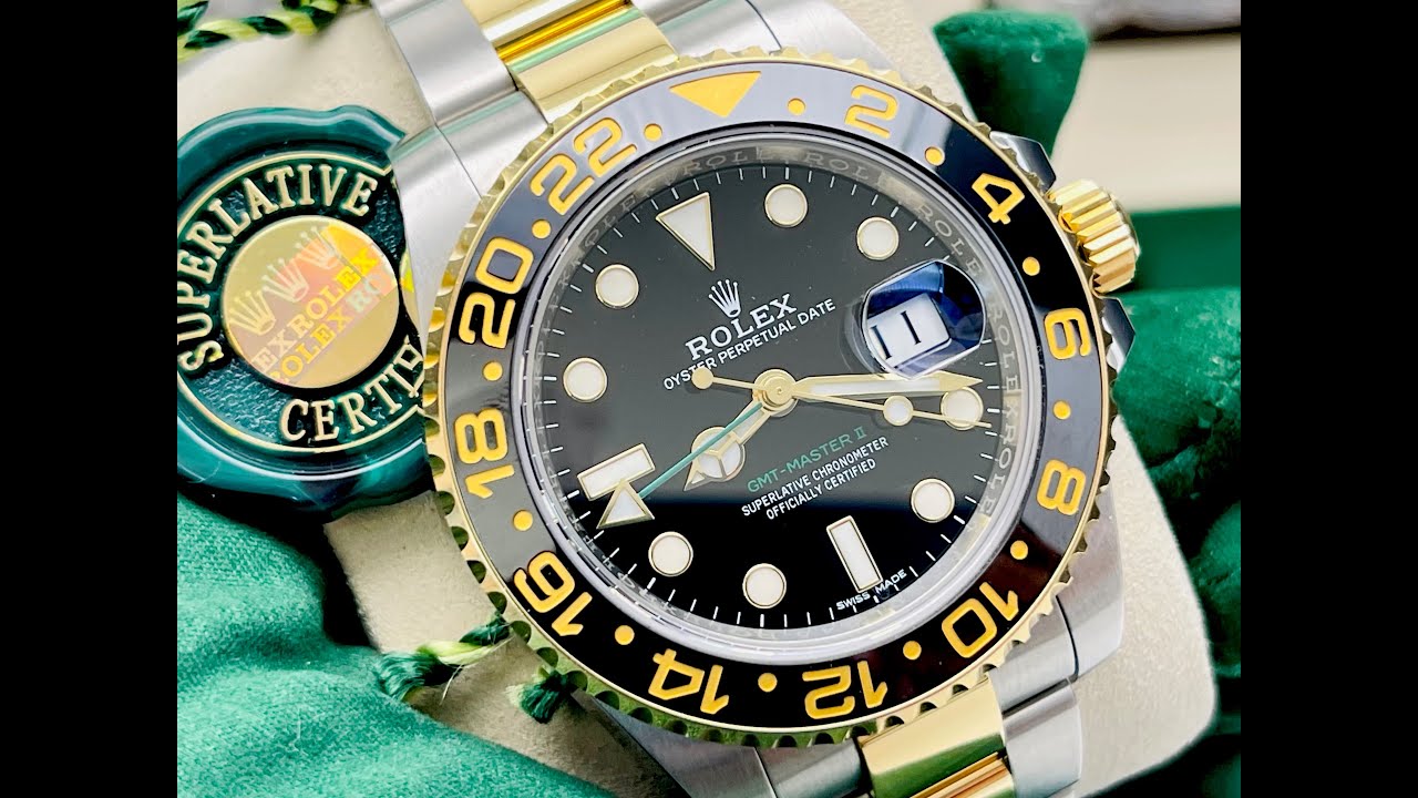 Rolex 116713 Box & Papers GMT Master II Oyster Perpetual Date Steel 18k Gold