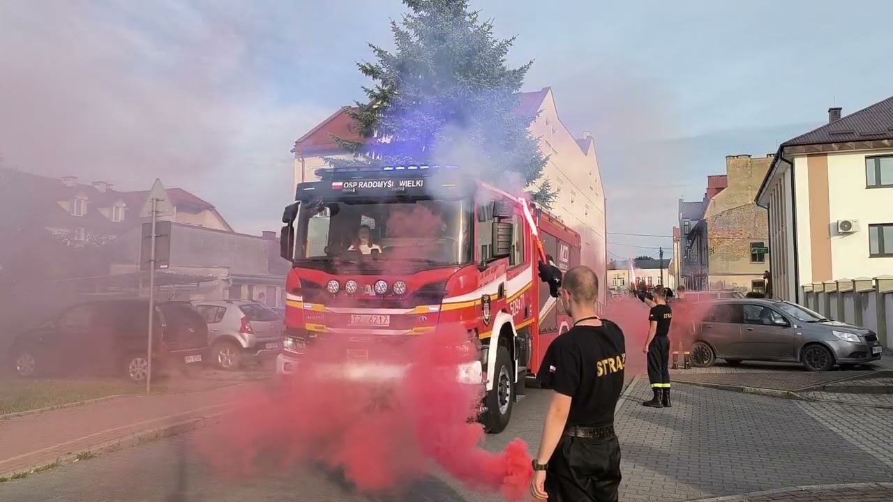 OSP Radomyśl Wielki - powitanie nowego samochodu SCANIA GCBA