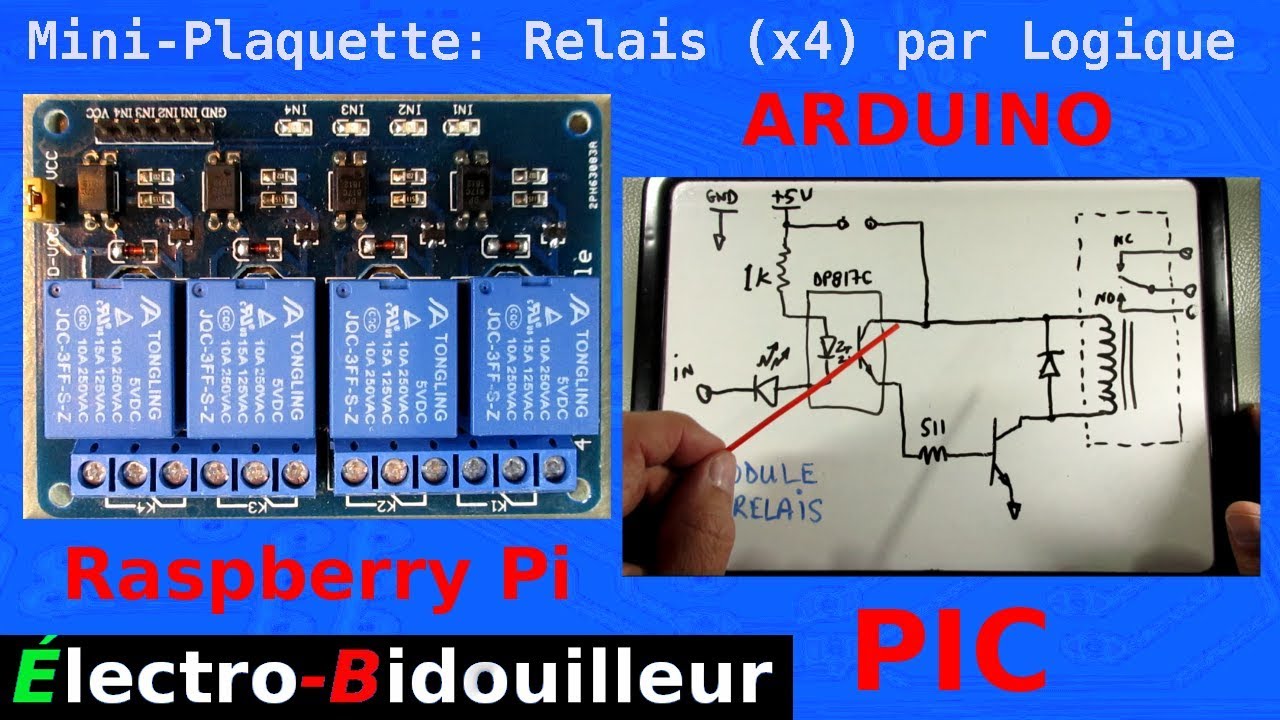 EB_#250 Mini-Plaquette - Relais (x4) contrôlés par logique