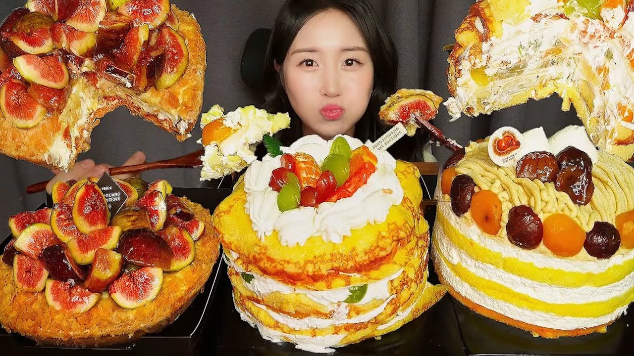 Giant Fruit Cake Mukbang 🍰🍇 Eating the Most Delicious Cakes Ever!
