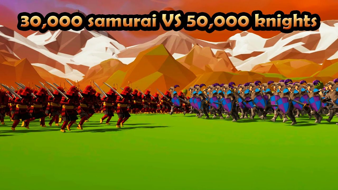 30,000 samurai versus 50,000 knights Polygon Fantasy Battle Simulator