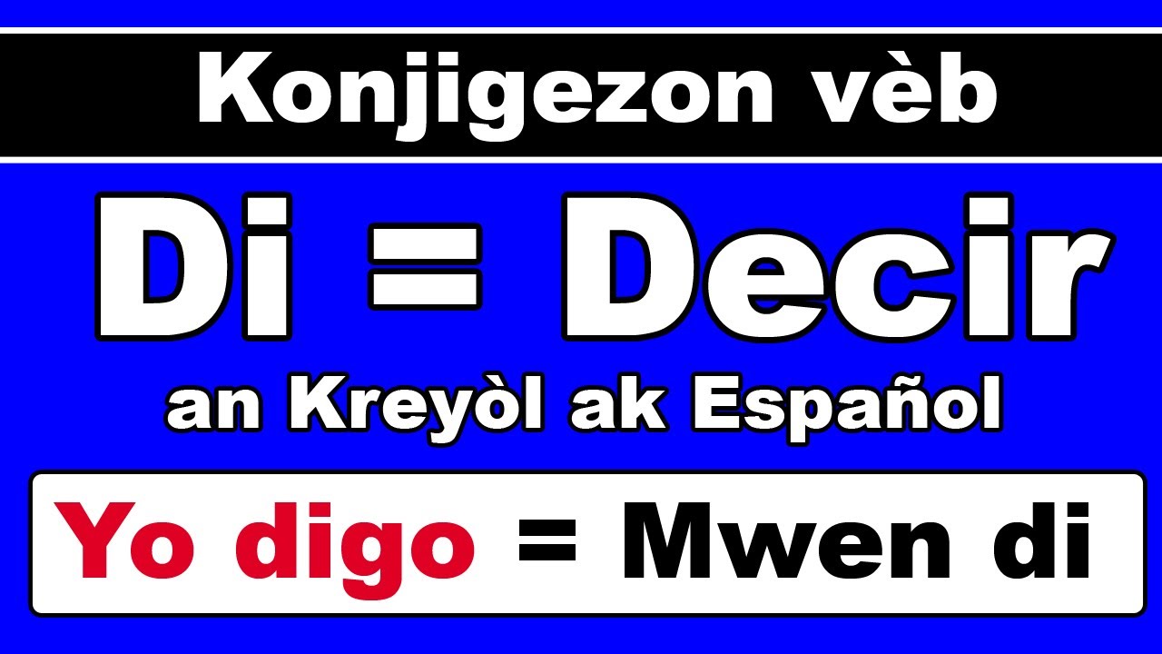 Konjigezon vèb di = Conjugación del verbo decir  / Español-Créole