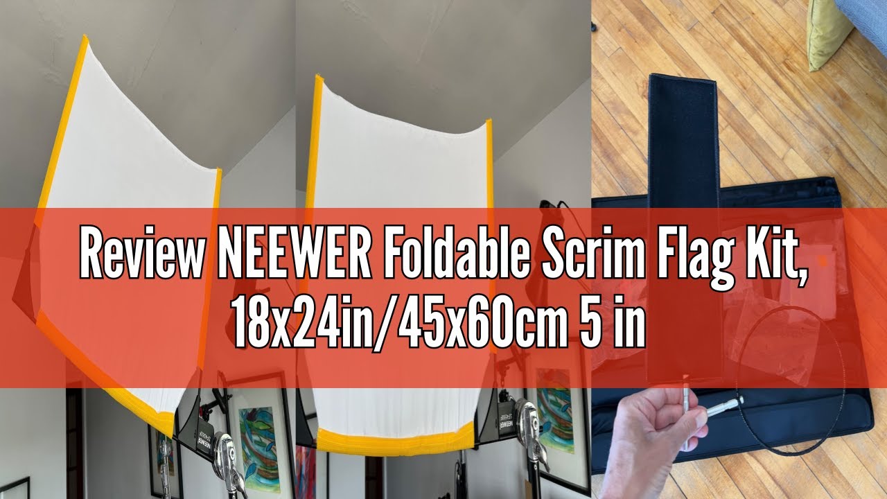 Review NEEWER Foldable Scrim Flag Kit, 18x24in/45x60cm 5 in 1 Photography Flag Panel Lighting Reflec