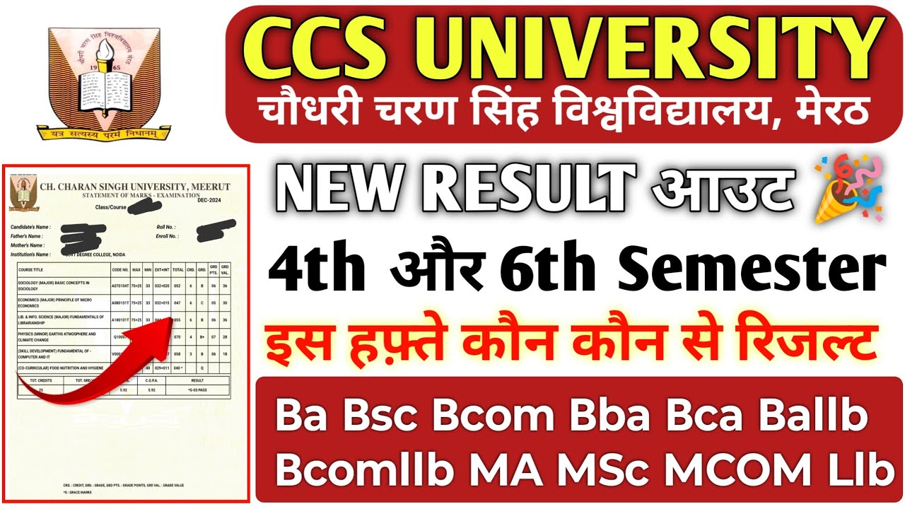 CCS University New Result 2026 | 4th & 6th Sem जारी | Check Now