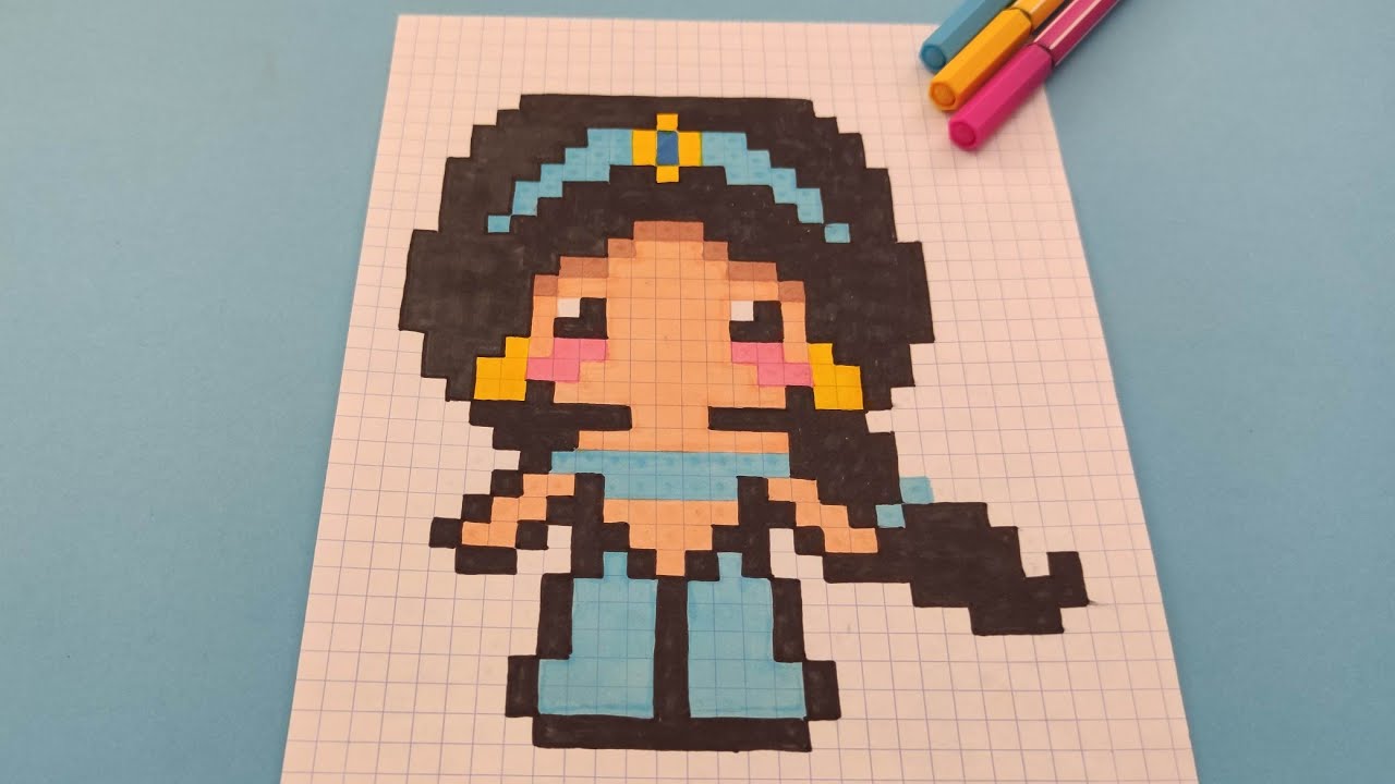 TUTO PIXEL ART - Comment dessiner la princesse Jasmine en pixel