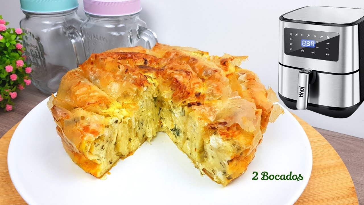 Tarta Flor Salada con Pasta Filo MUY FÁCIL en Air Fryer | Rewieu Freidora de Aire Joya #117