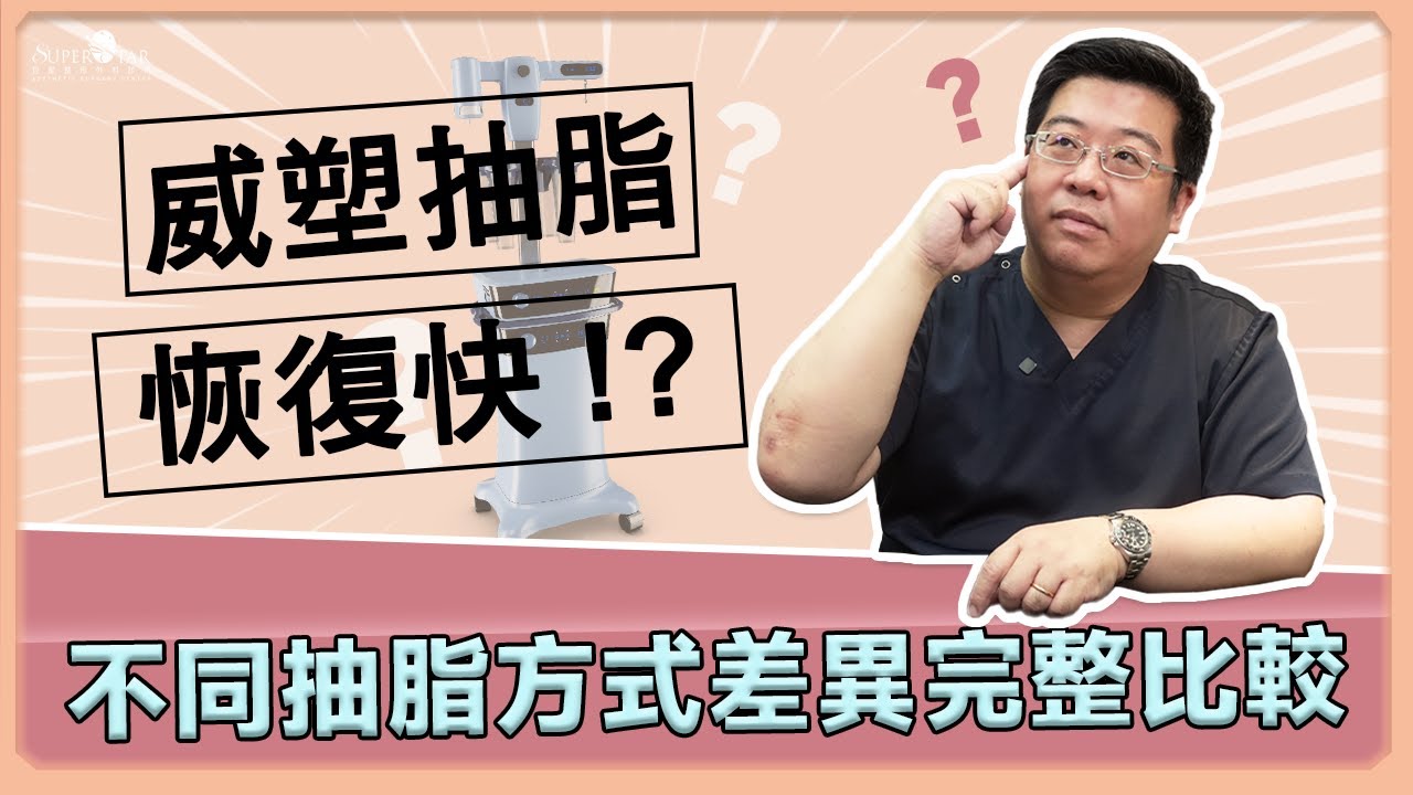 抽脂哪種適合我? 威塑抽脂恢復快?  傳統抽脂、動力抽脂、雷射溶脂、水刀抽脂，不同抽脂方式差異完整比較! 【巨星整形普拉斯 第六十五集】｜林敬鈞醫師｜巨星整形外科