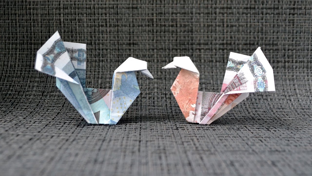 Origami HUHN/VOGEL Geldgeschenk GELD FALTEN | Geschenk | Money HEN/BIRD | Tutorial by Euro Origami