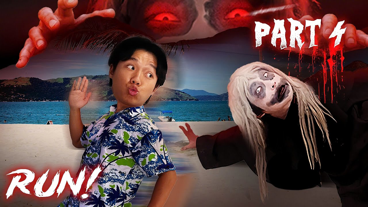 RUN! RUN FROM THE GHOST - PART 4  ( BEST FUNNY HORROR ) Run on BEACH !!!