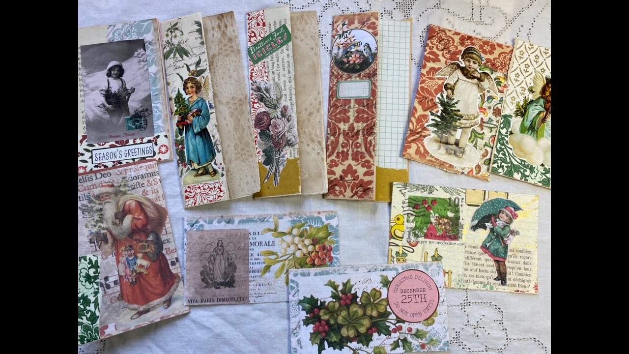 Christmas junk journal mass making pockets and tucks part 1