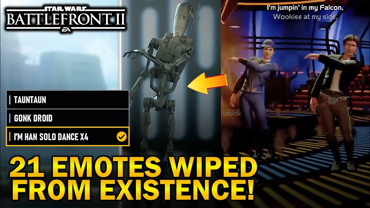 21 Emotes WIPED From EXISTENCE! Star Wars Battlefront 2