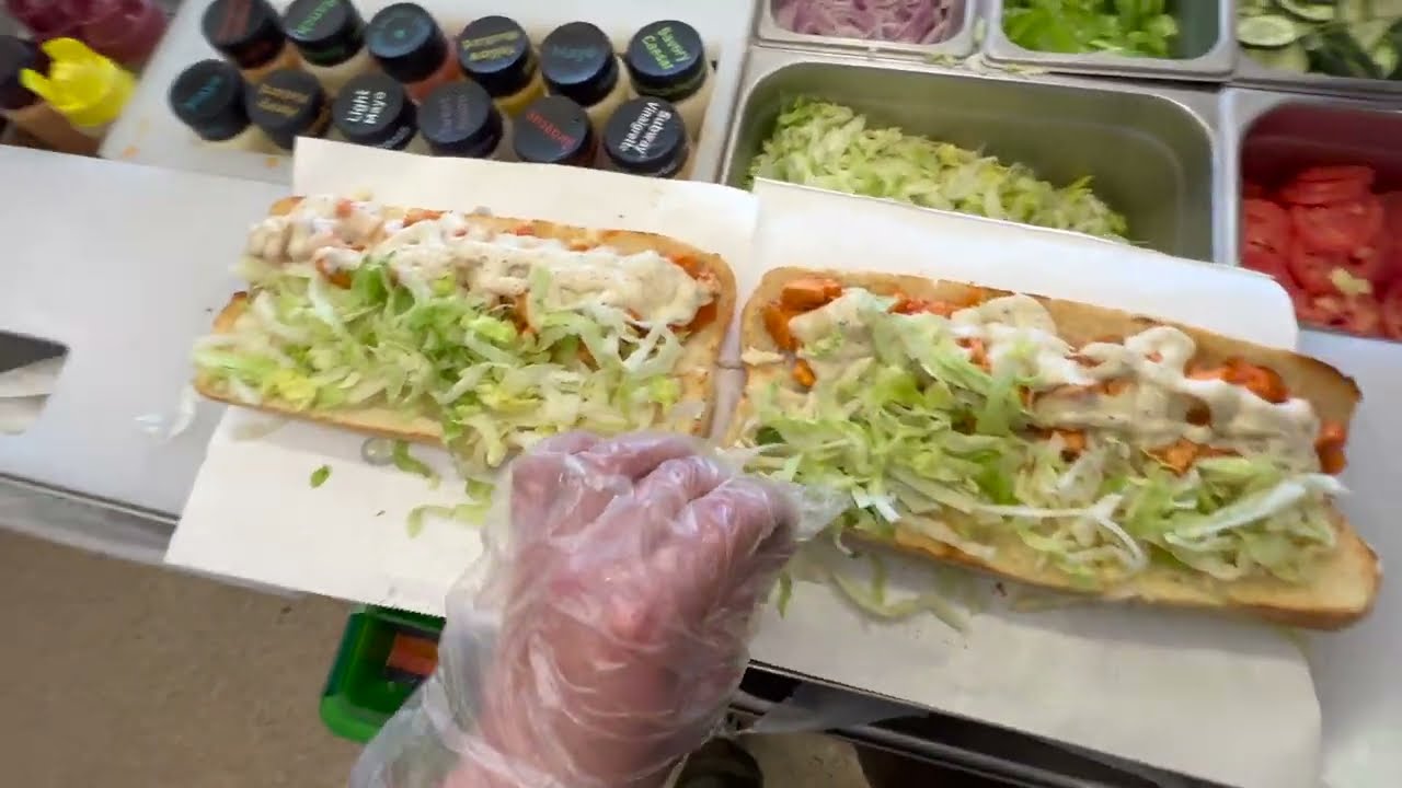 Making Buffalo Chicken Sandwiches At Subway