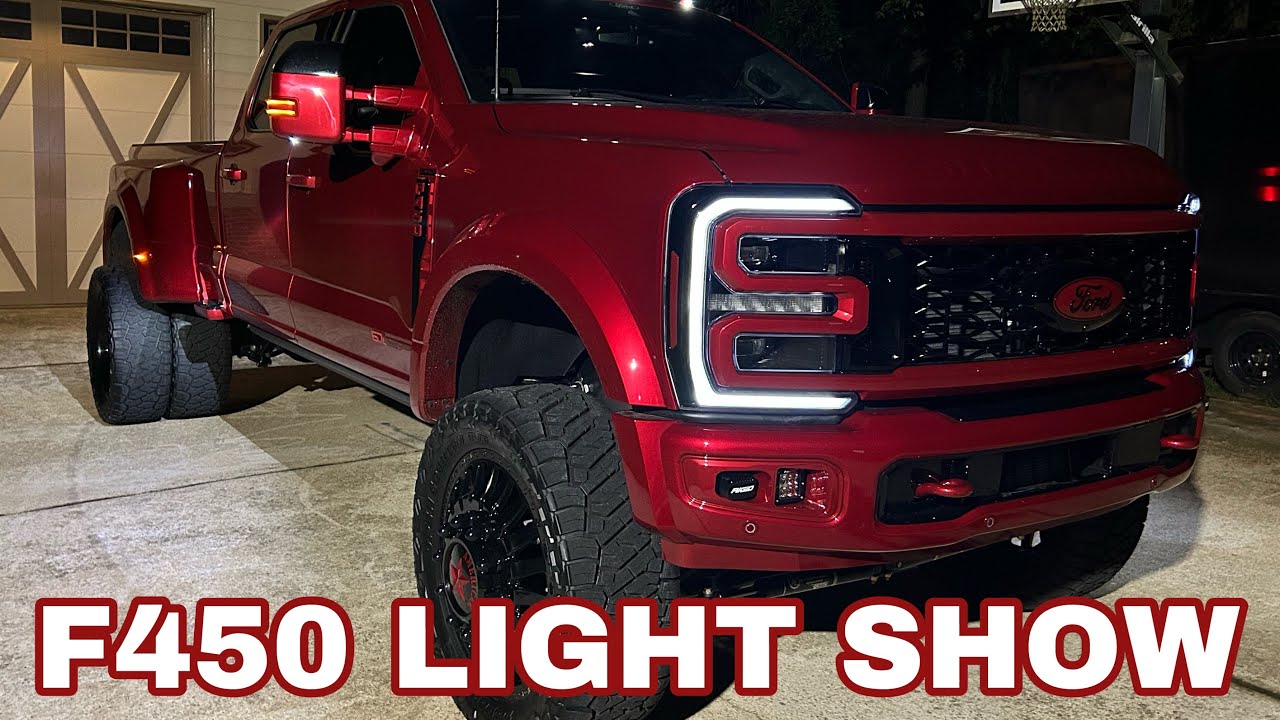 CUSTOM 2024 Ford F450 Platinum DEMO & LED Light SHOW-Rapid Red SUPER DUTY